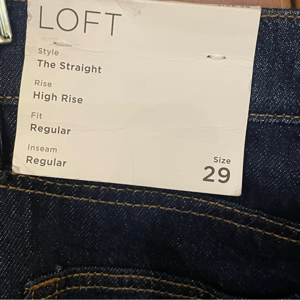 NWT LOFT the straight high rise regular fit jeans Size 8